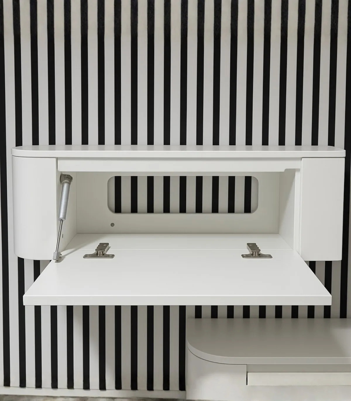 Moderne Japandi Witte Wand TV Unit 4