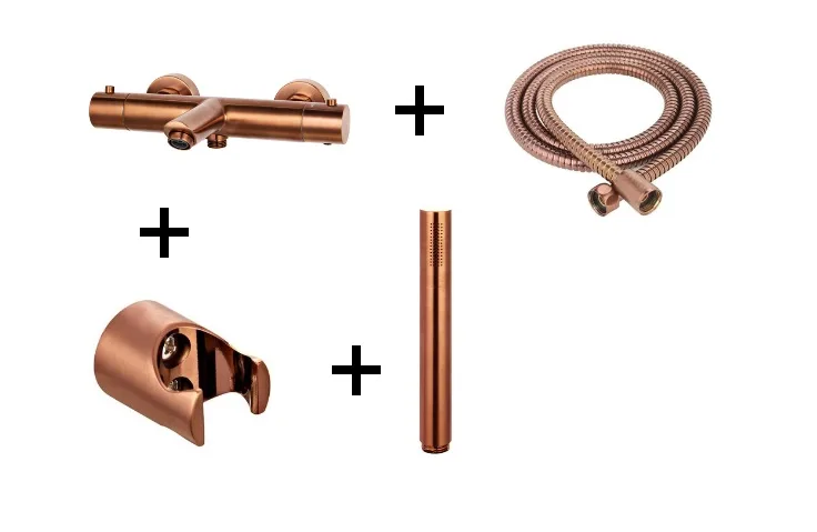 BADMENGKRAAN OPBOUW THERMOSTATISCH ROND BRONS + TOEBEHOREN