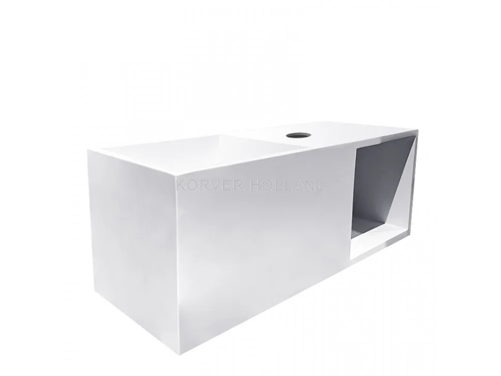 Julia fontein Solid surface met nis 54 x 20 x 20 cm mat wit 2