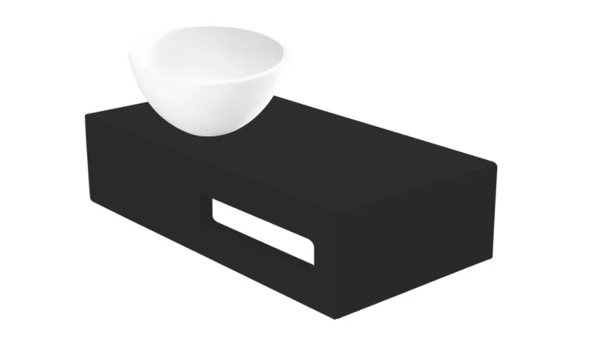 Malo Hand Basin-Planchet Matt Black Just-Solid 40x21x10cm 2