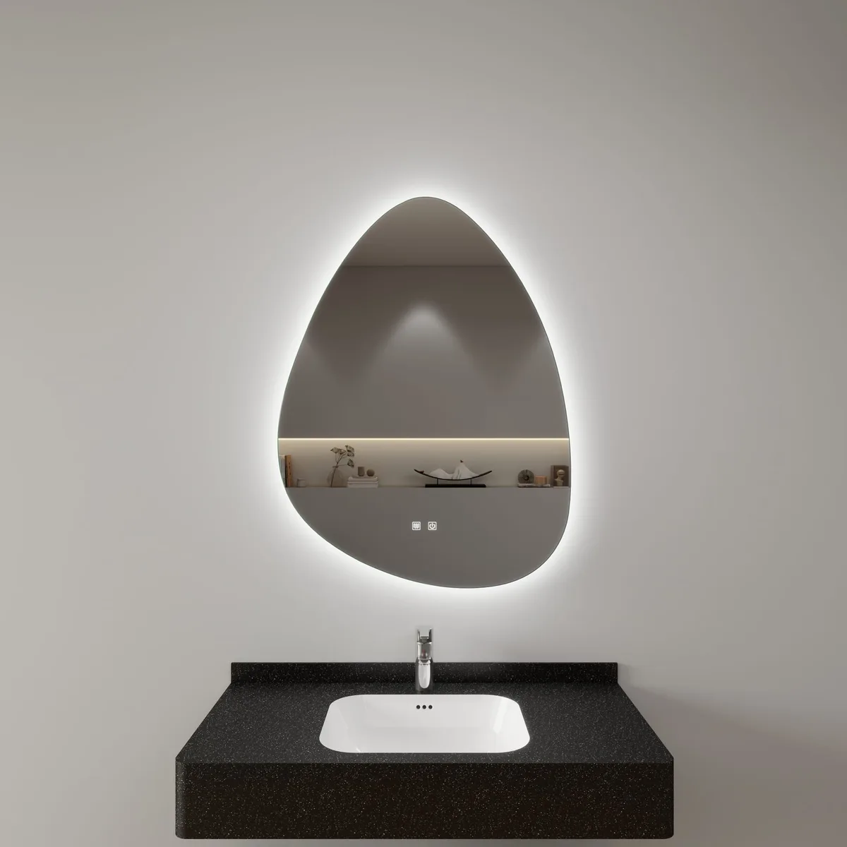 Milan Mirror met LED dimbaar en spiegelverwarming 70x90 cm