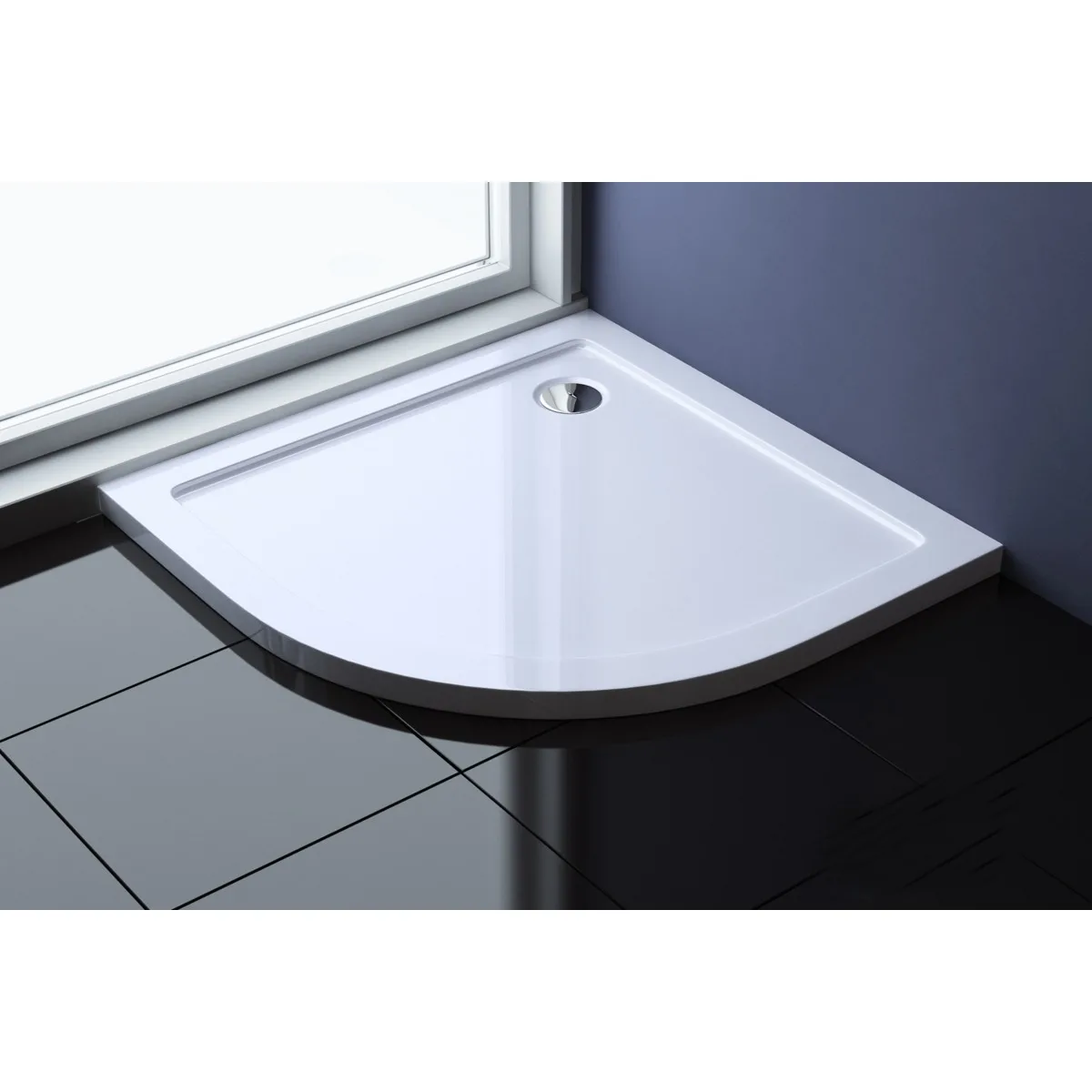 Mino 90x90x4cm lage Shower Tray 1/4 rond
