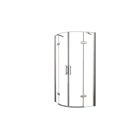 W 1000x1000x2000 1/4 ronde cabine 2 dr.deuren chr.8mm NANO 2