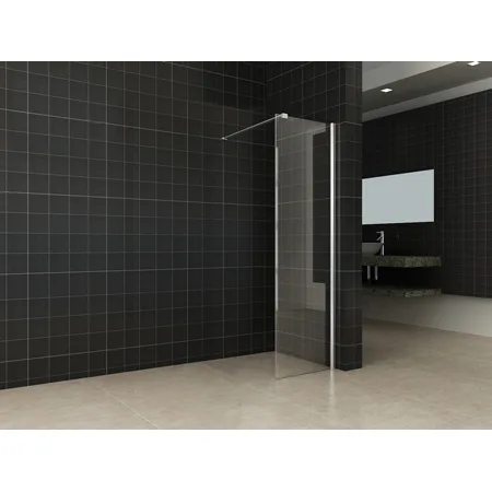 W 500x2000 inloopdouche + muurprofiel 10mm NANO glas